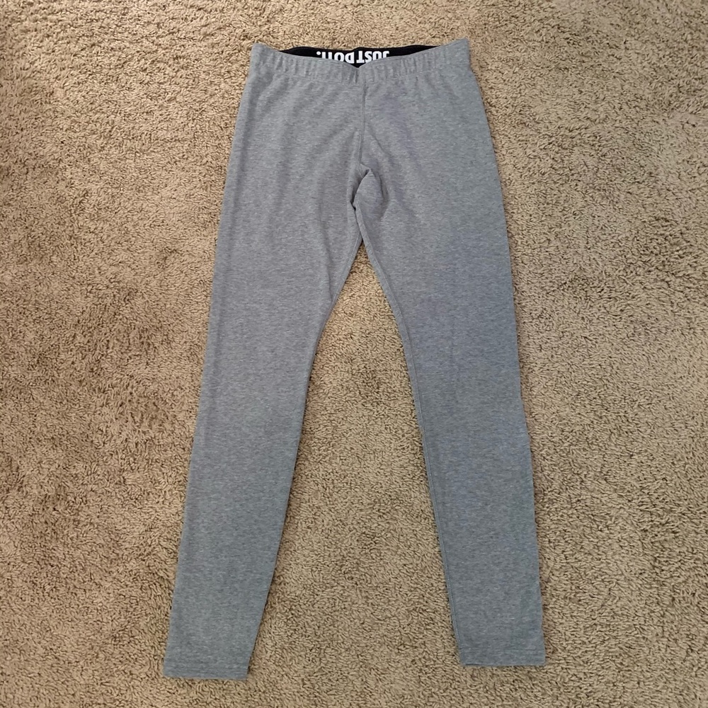 Nike Leggings Gray and Rose Logo Size Medium
